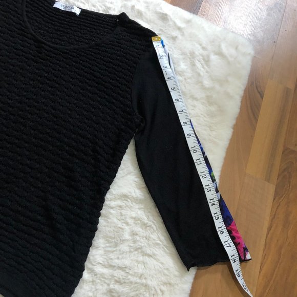 Stizzoli loose-knit sweater with colorful sleeve made in Italy size 48 US M - Picture 9 of 10